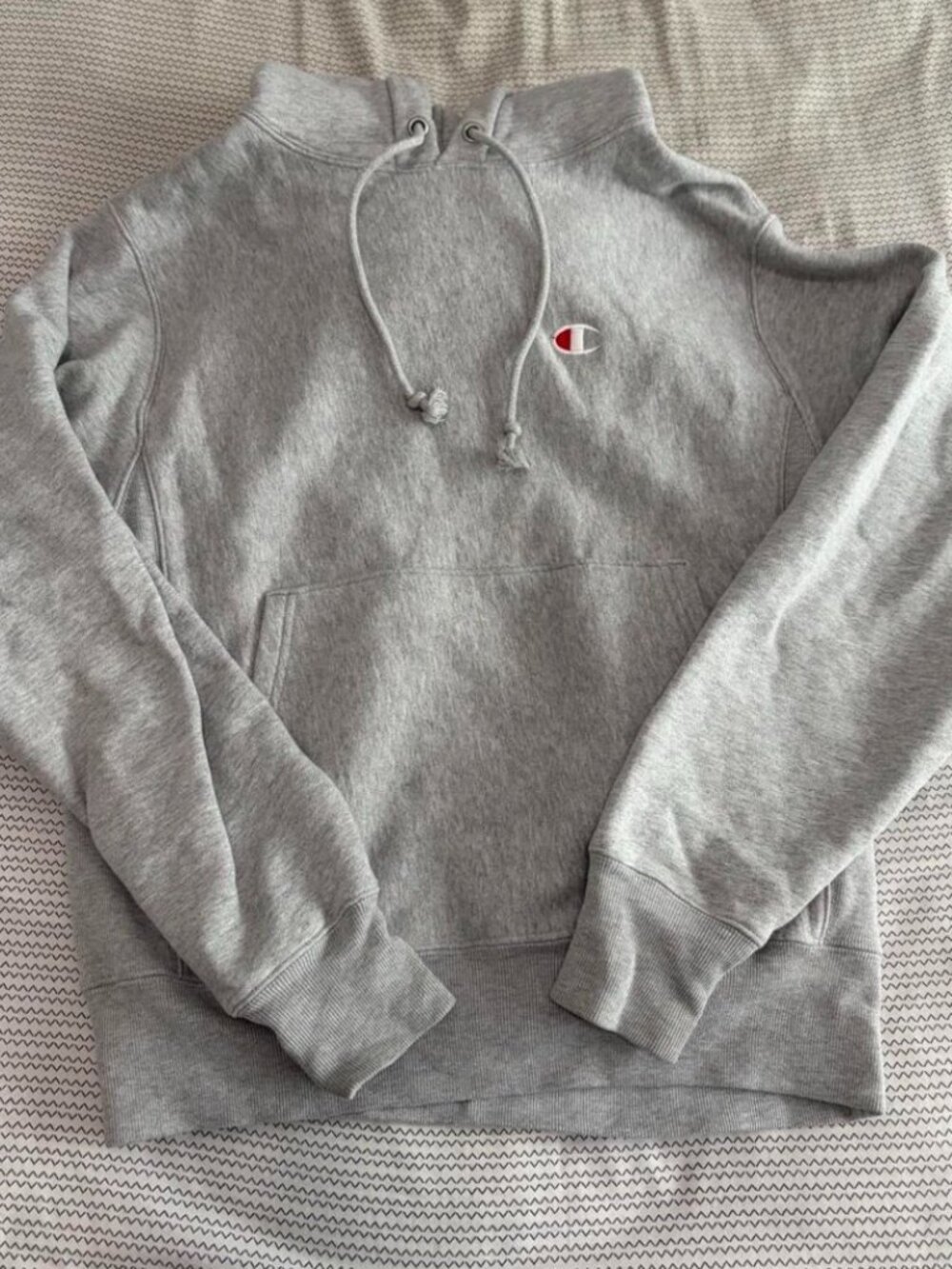 Champion Reverse Weave Hoodie Gray Pullover Sweatshirt Size Small